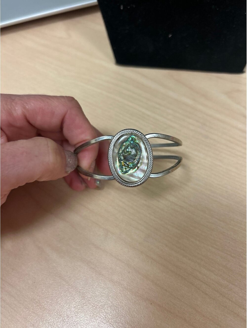Vintage Abalone Shell Cuff Bracelet